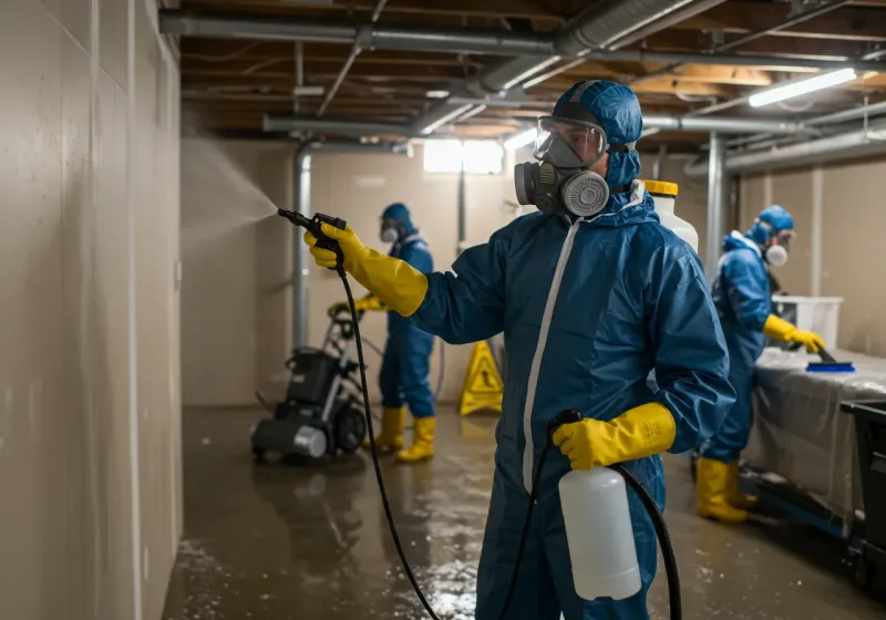 Basement Sanitization and Antimicrobial Treatment process in Great Barrington, MA