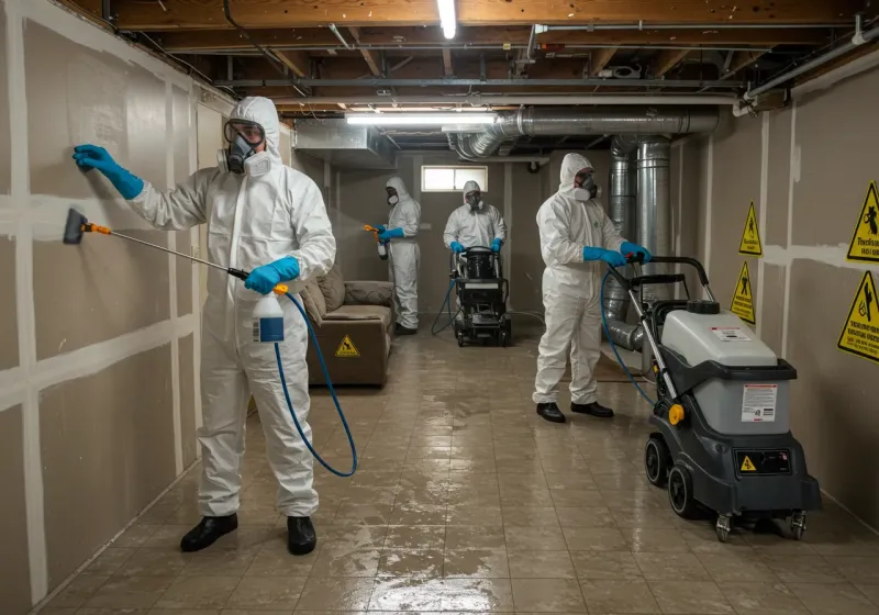 Basement Moisture Removal and Structural Drying process in Great Barrington, MA